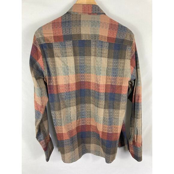 Bachrach Mens Neutral Plaid Button Up Long Sleeve Shirt Size Medium 15.5 - Picture 8 of 8